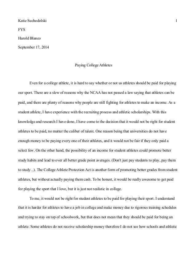 Persuasive Essay Paper Health Education Essay also Science Topics For Essays Essay On Not Paying College Athletes English Essay Speech